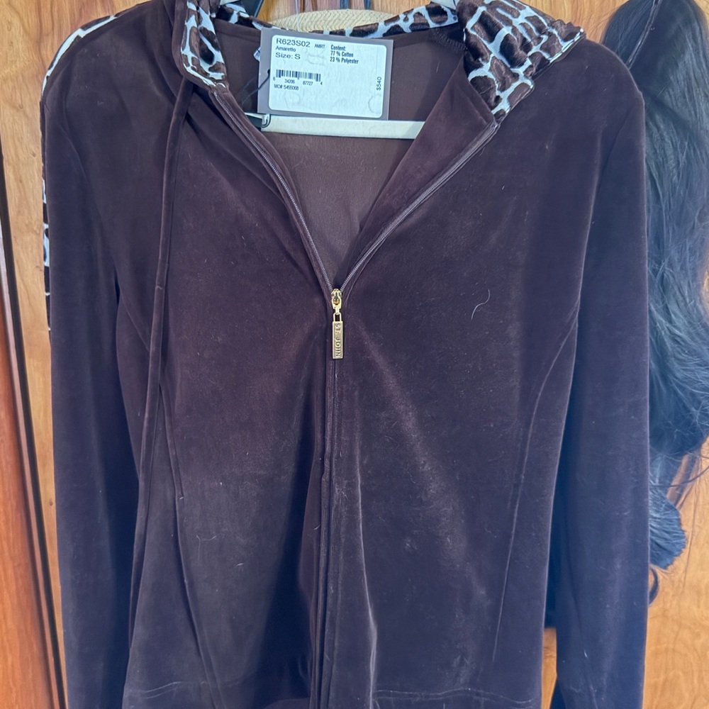 St. John Chocolate Brown Velour Jacket
